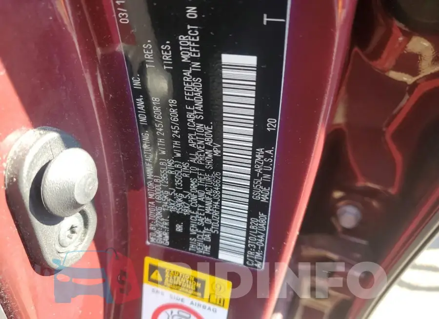 5TDJZRFH4JS846626 Photo# 13