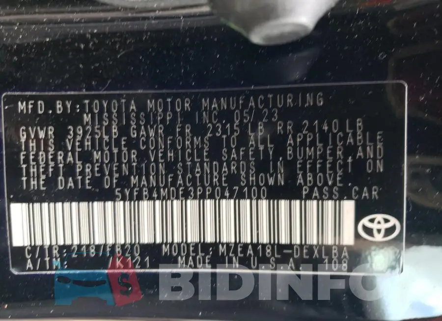 5YFB4MDE3PP047100 Photo# 13