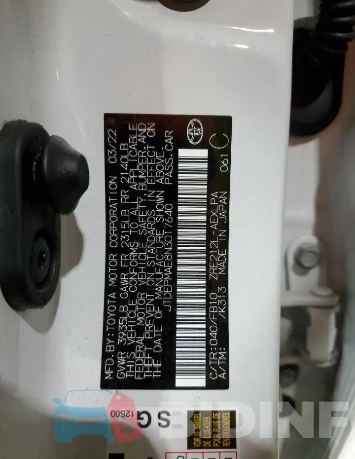 JTDEPMAE8N3017640 Photo# 13