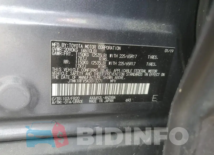JTMK1RFV5KD013271 Photo# 13