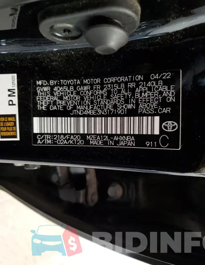 JTND4MBE3N3171901 Photo# 13