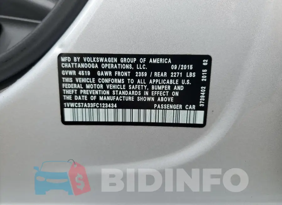 1VWCS7A33FC123434 Photo# 12