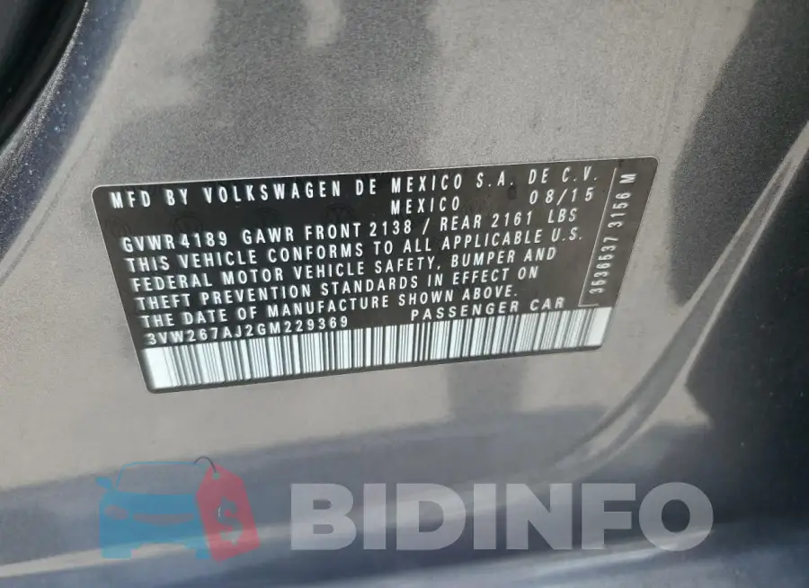 3VW267AJ2GM229369 Photo# 12