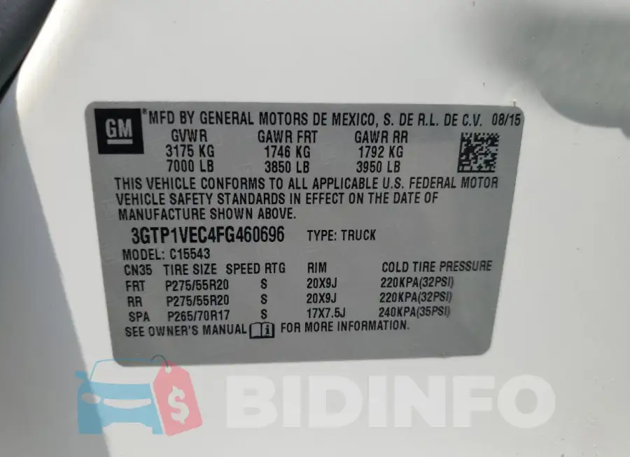 3GTP1VEC4FG460696 Photo# 12