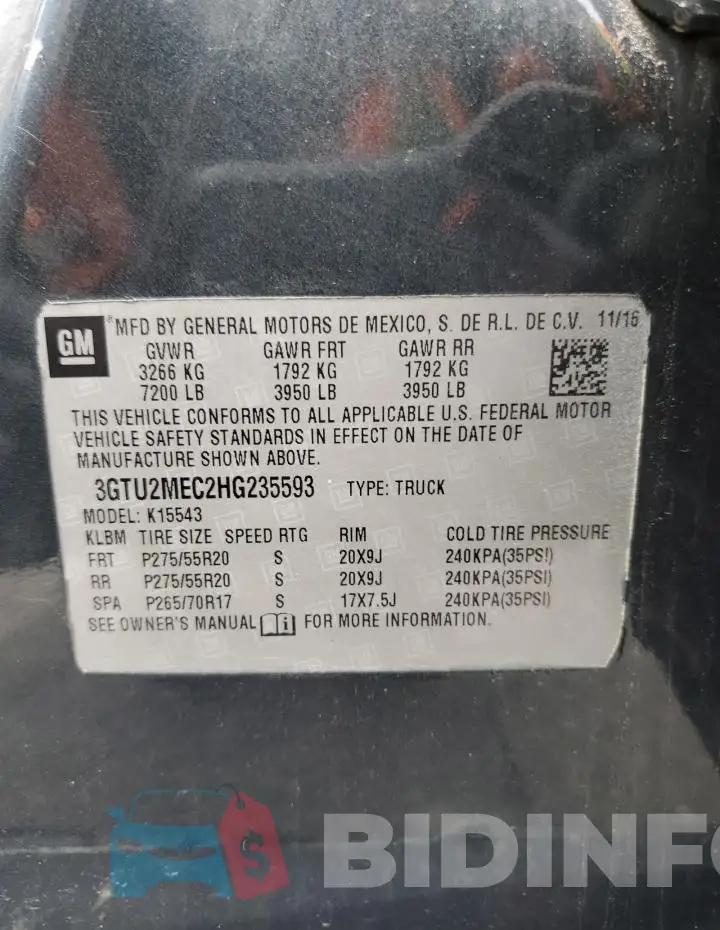 3GTU2MEC2HG235593 Photo# 12