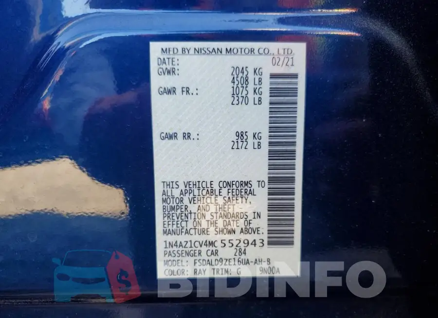 1N4AZ1CV4MC552943 Photo# 12