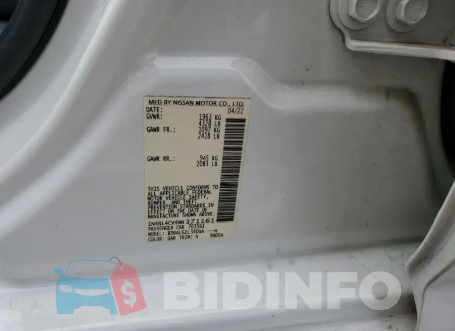 1N4BL4CV4NN371161 Photo# 12