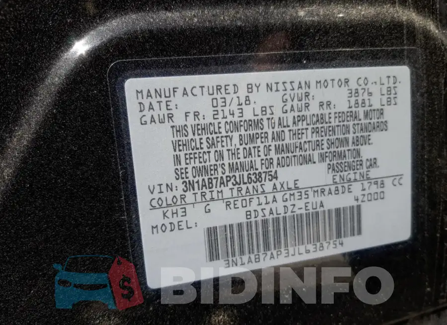 3N1AB7AP3JL638754 Photo# 12
