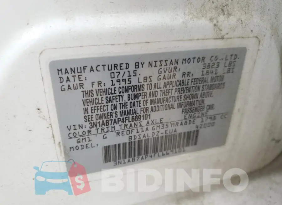 3N1AB7AP4FL669101 Photo# 13