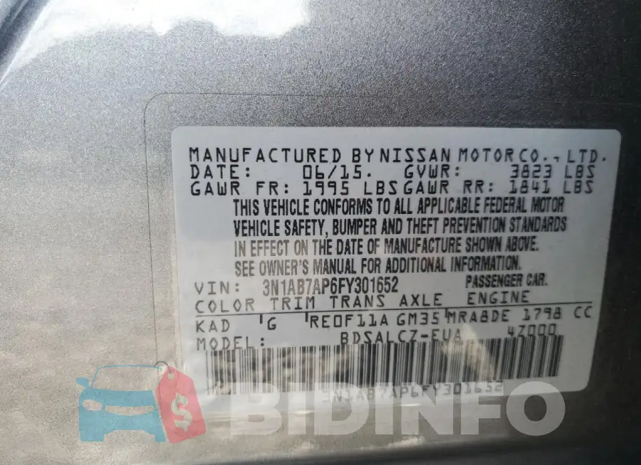 3N1AB7AP6FY301652 Photo# 12