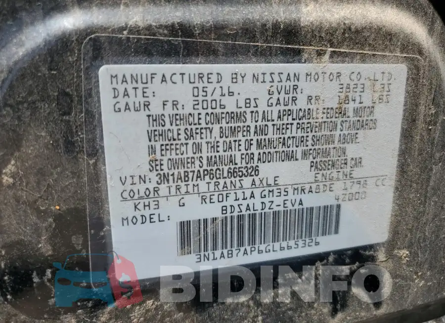 3N1AB7AP6GL665326 Photo# 12