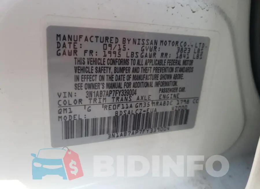 3N1AB7AP7FY339004 Photo# 12