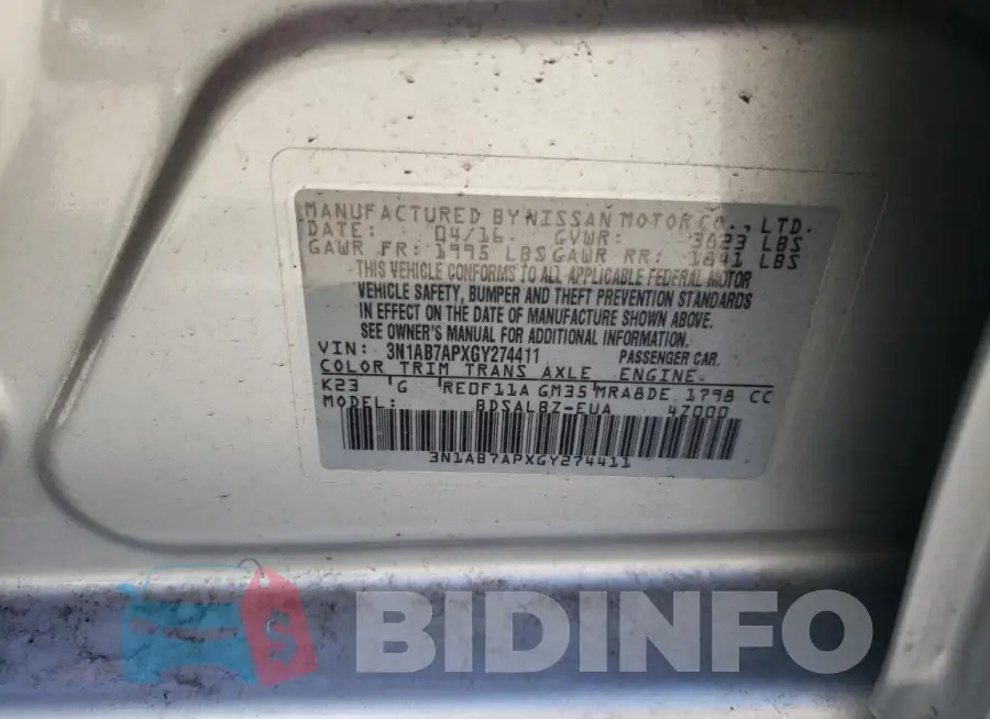 3N1AB7APXGY274411 Photo# 12