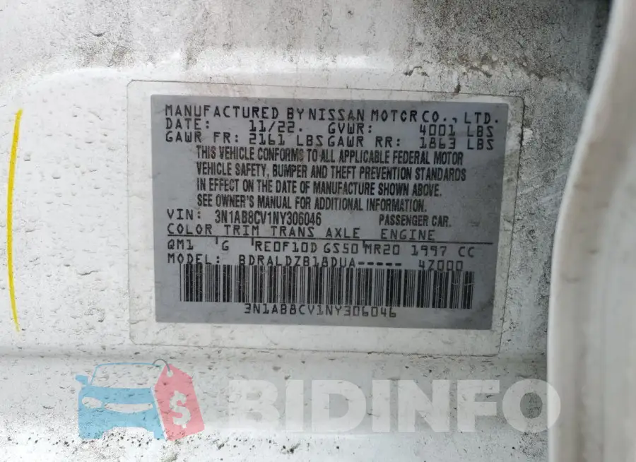 3N1AB8CV1NY306046 Photo# 12