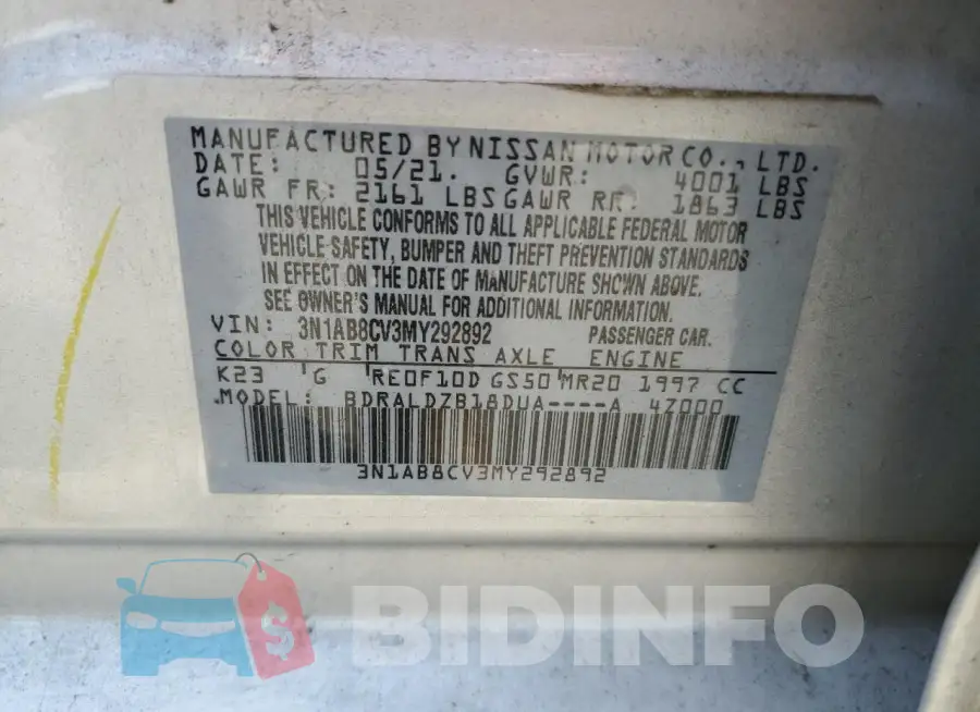 3N1AB8CV3MY292892 Photo# 12