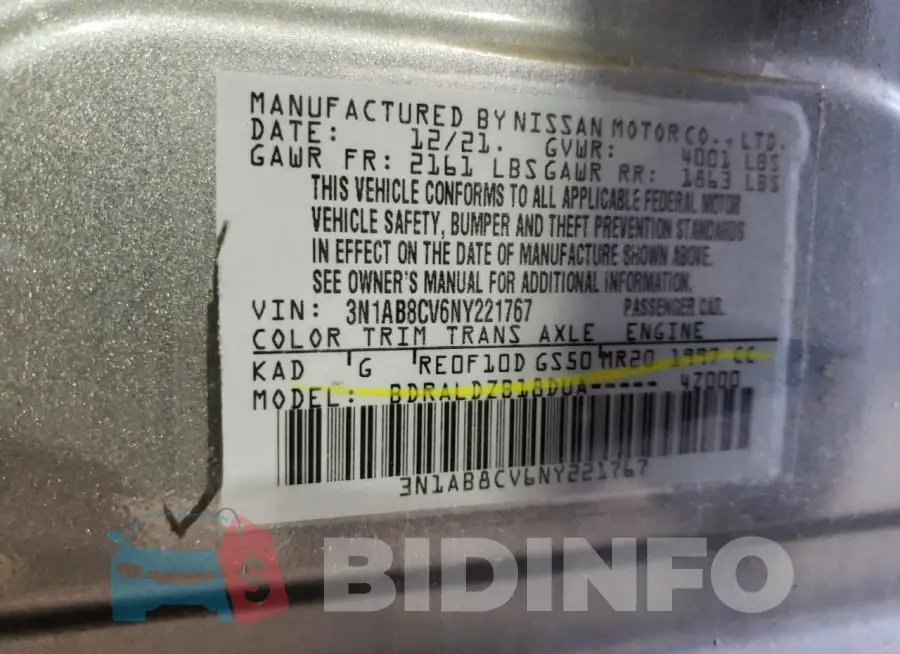 3N1AB8CV6NY221767 Photo# 12
