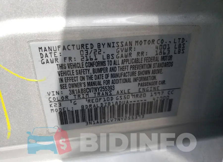 3N1AB8CV7NY255393 Photo# 12