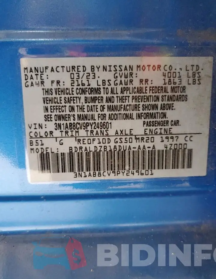 3N1AB8CV9PY249601 Photo# 12
