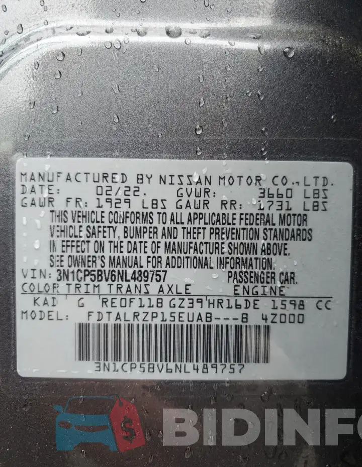 3N1CP5BV6NL489757 Photo# 13
