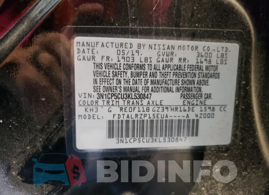 3N1CP5CU3KL530847 Photo# 14