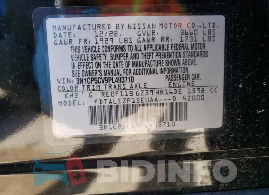 3N1CP5CV9PL493710 Photo# 13