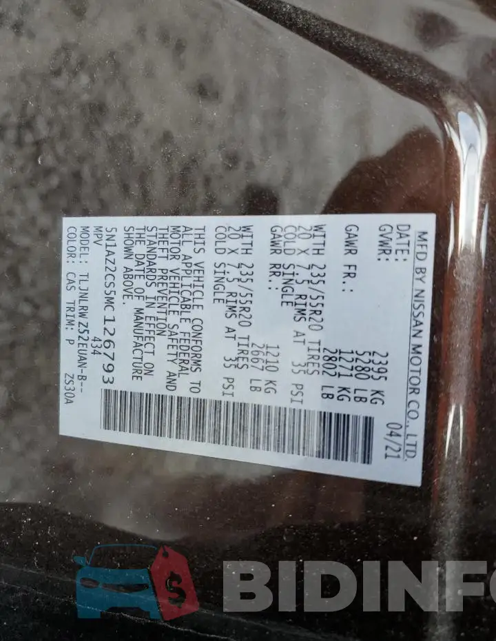 5N1AZ2CS5MC126793 Photo# 12
