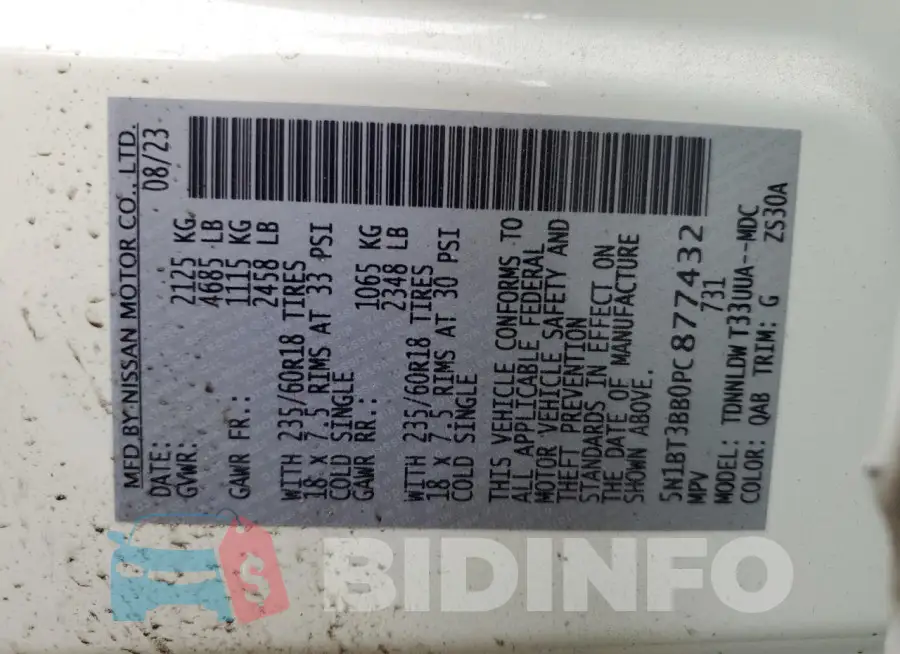 5N1BT3BB0PC877432 Photo# 12