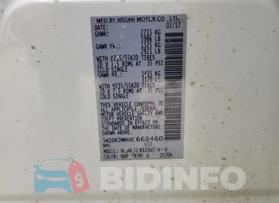 5N1DR2MMXHC668460 Photo# 13