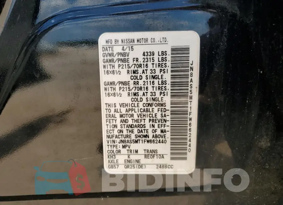 JN8AS5MT1FW662440 Photo# 12