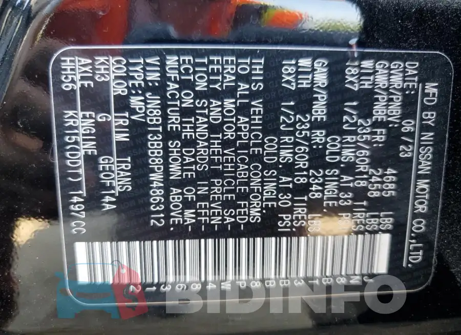 JN8BT3BB8PW486312 Photo# 13