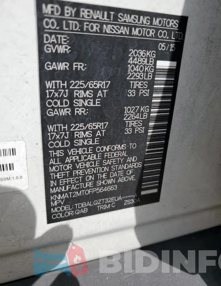 KNMAT2MT0FP564663 Photo# 14