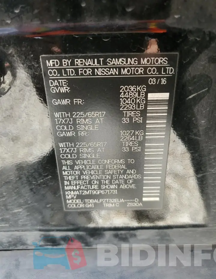 KNMAT2MT9GP671731 Photo# 13