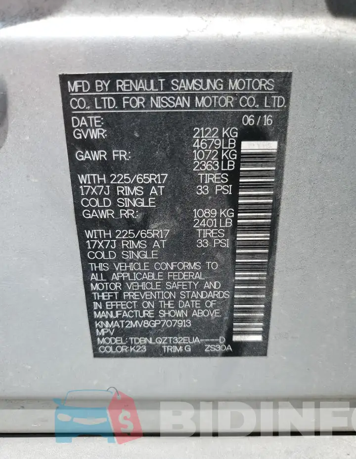 KNMAT2MV8GP707913 Photo# 13
