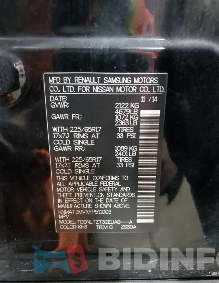 KNMAT2MVXFP511003 Photo# 12