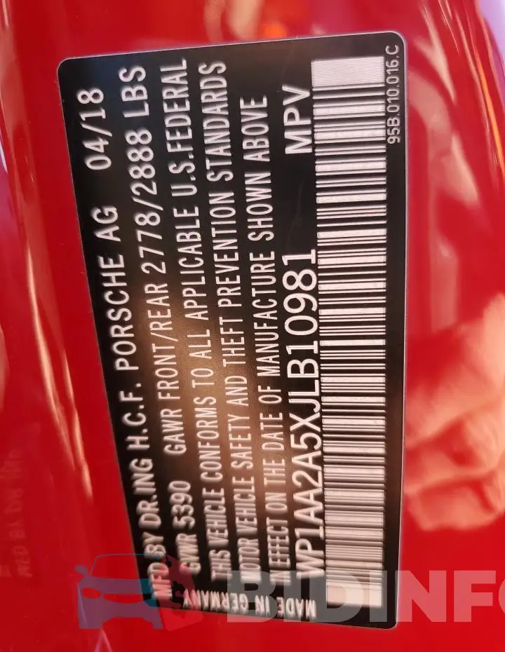 WP1AA2A5XJLB10981 Photo# 13
