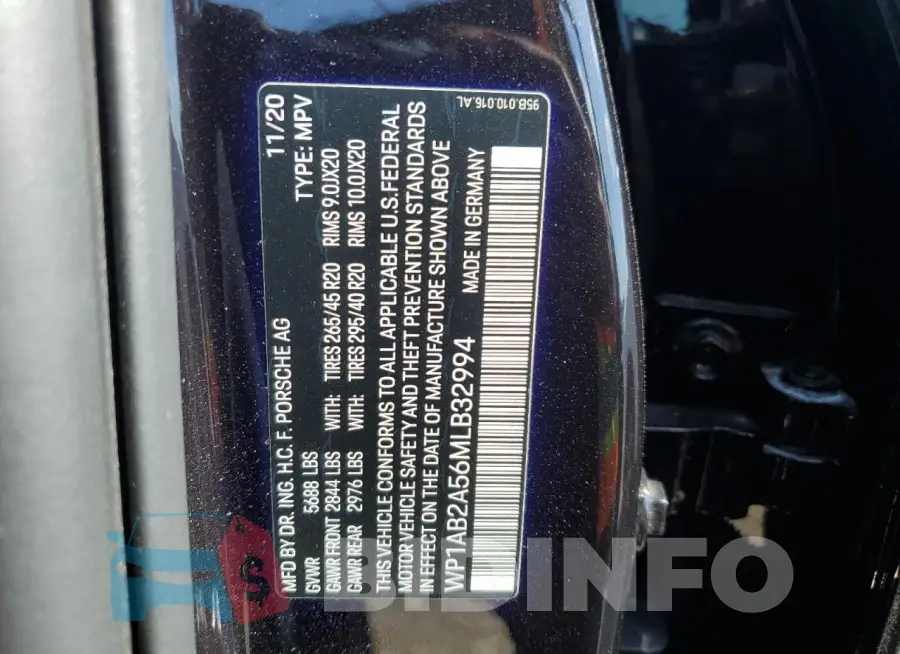 WP1AB2A56MLB32994 Photo# 13
