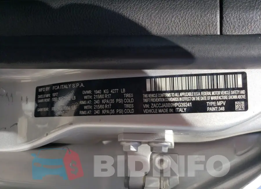 ZACCJABB9HPG39241 Photo# 13