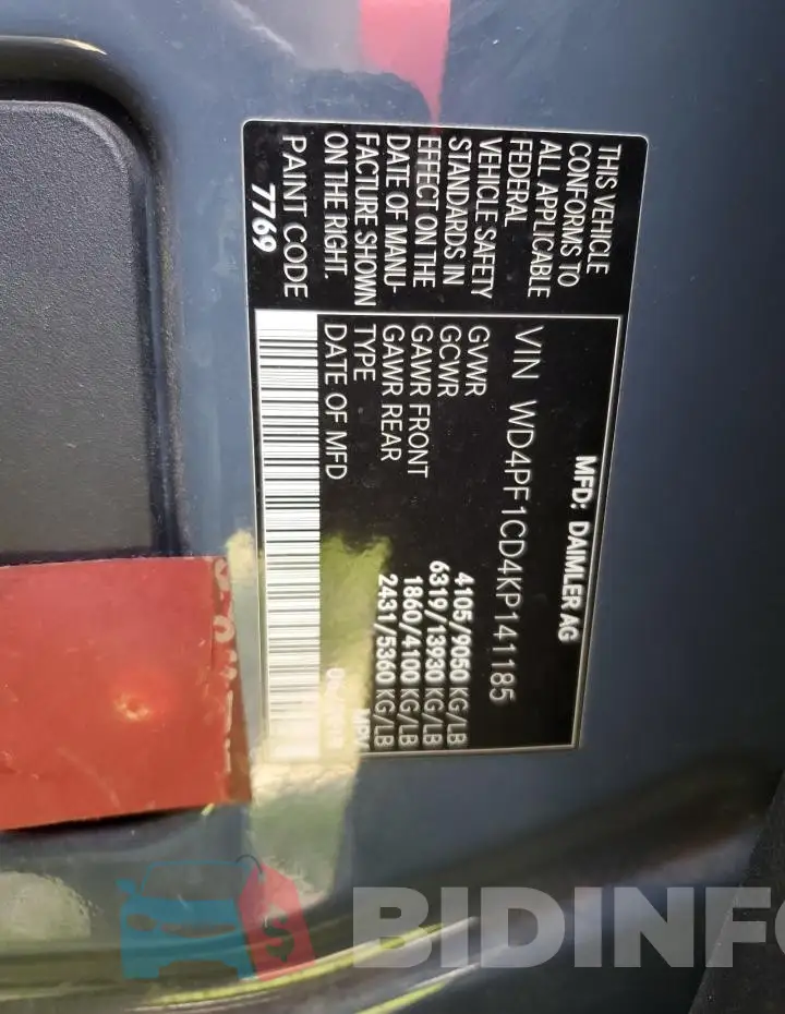 WD4PF1CD4KP141185 Photo# 13