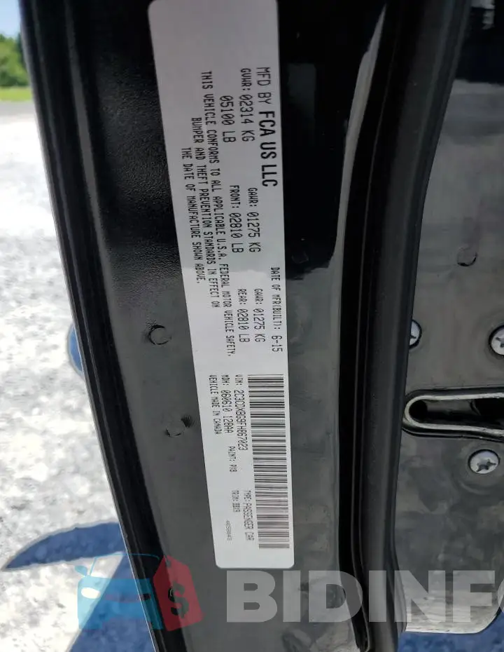 2C3CDXBG9FH867023 Photo# 12