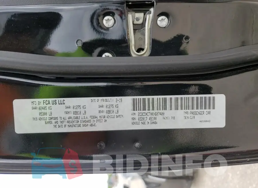 2C3CDXCTXKH607400 Photo# 12