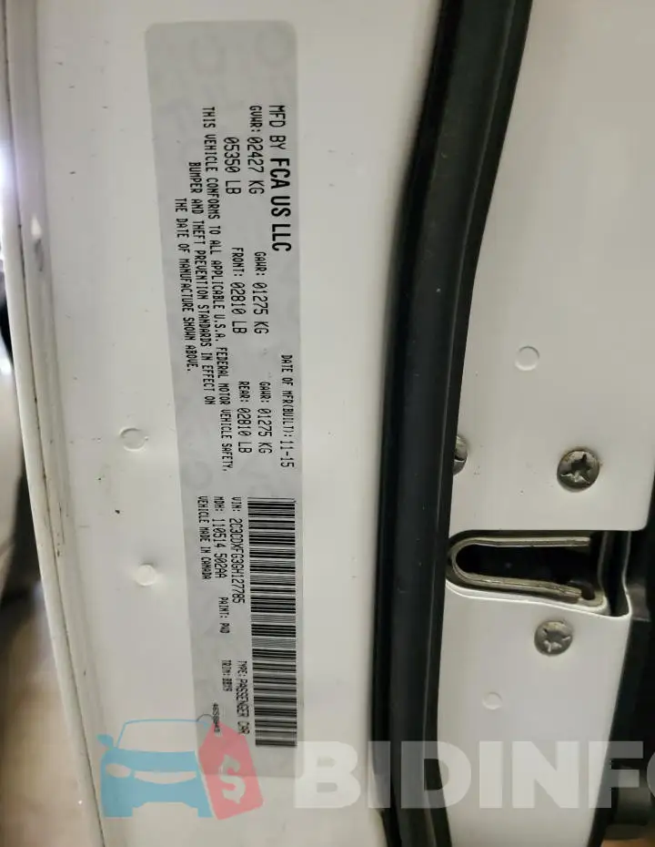 2C3CDXFG3GH127785 Photo# 13