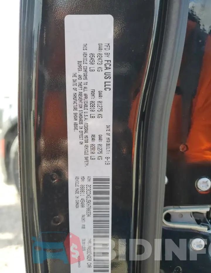 2C3CDXGJ5KH700334 Photo# 12