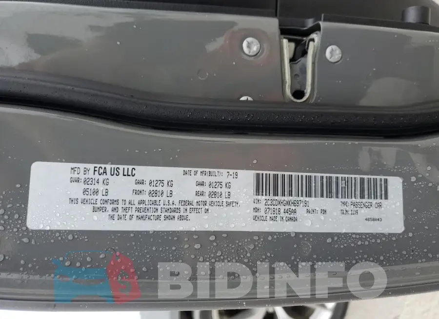 2C3CDXHGXKH697191 Photo# 12