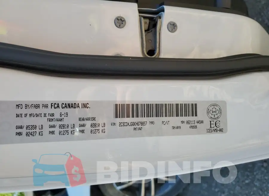 2C3CDXJG6KH678857 Photo# 12