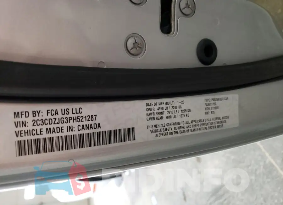 2C3CDZJG3PH521287 Photo# 13