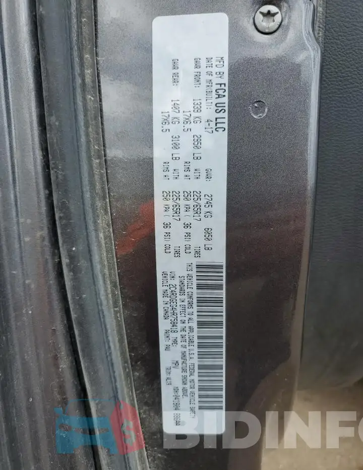 2C4RDGEG4HR758418 Photo# 13