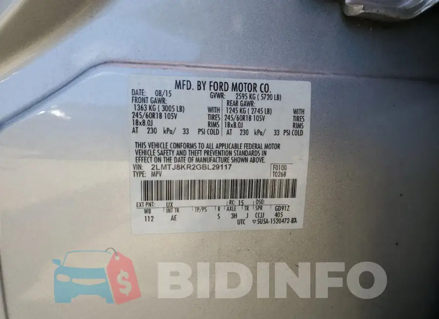 2LMTJ8KR2GBL29117 Photo# 13