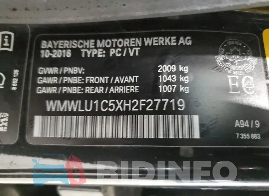 WMWLU1C5XH2F27719 Photo# 13