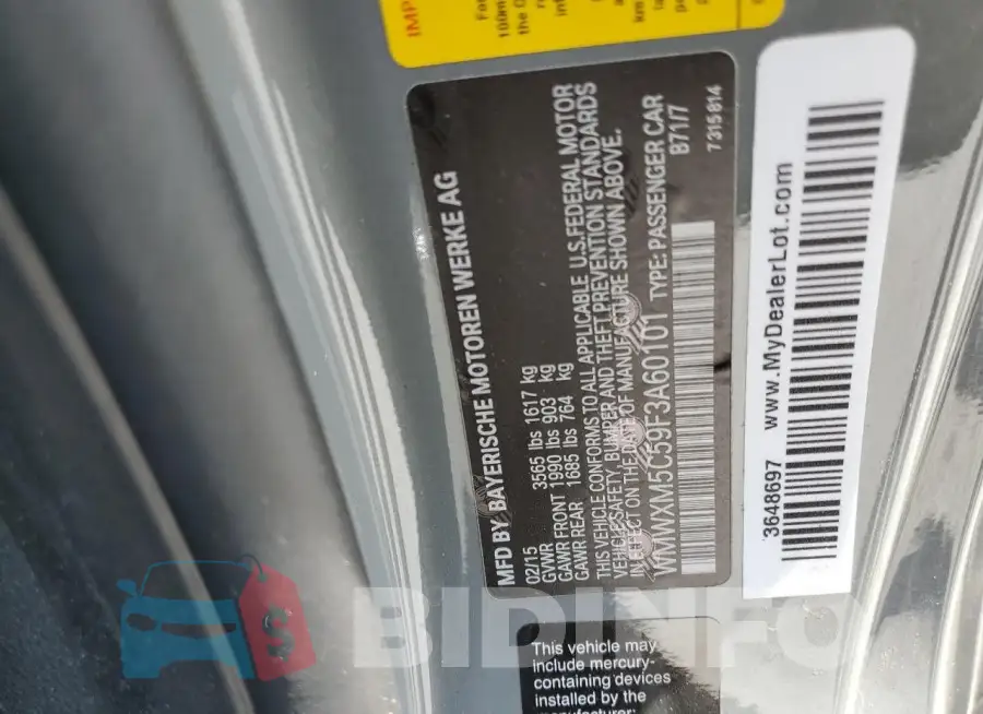 WMWXM5C59F3A60101 Photo# 13