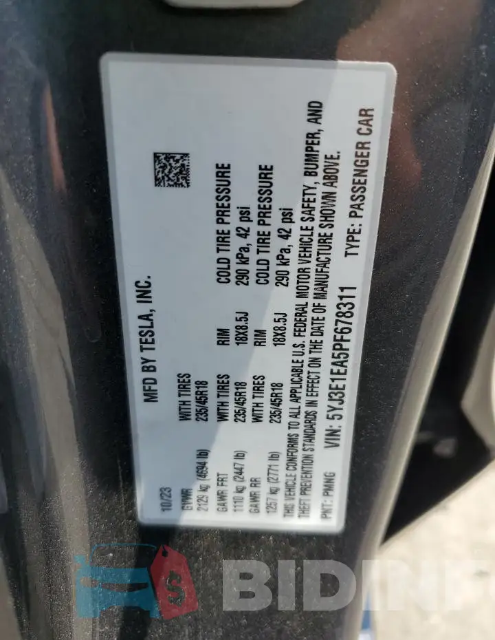 5YJ3E1EA5PF678311 Photo# 13